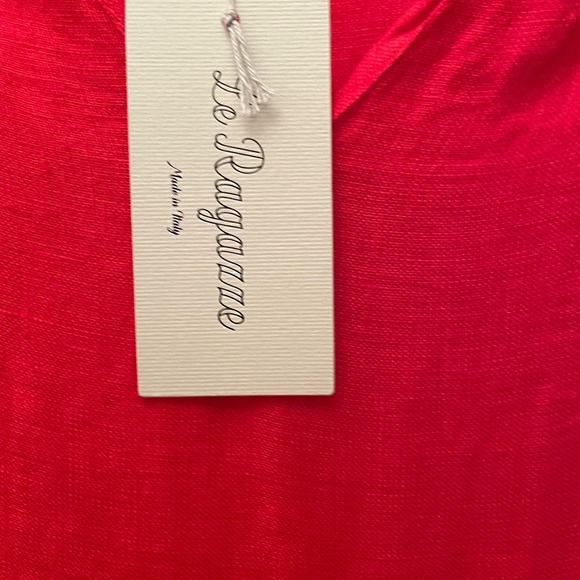NEW Red Linen Tiered Dress from Italy - Picture 5 of 7